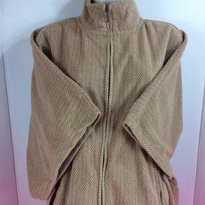 LL Bean Women's Fleece Poncho Herringbone Coat